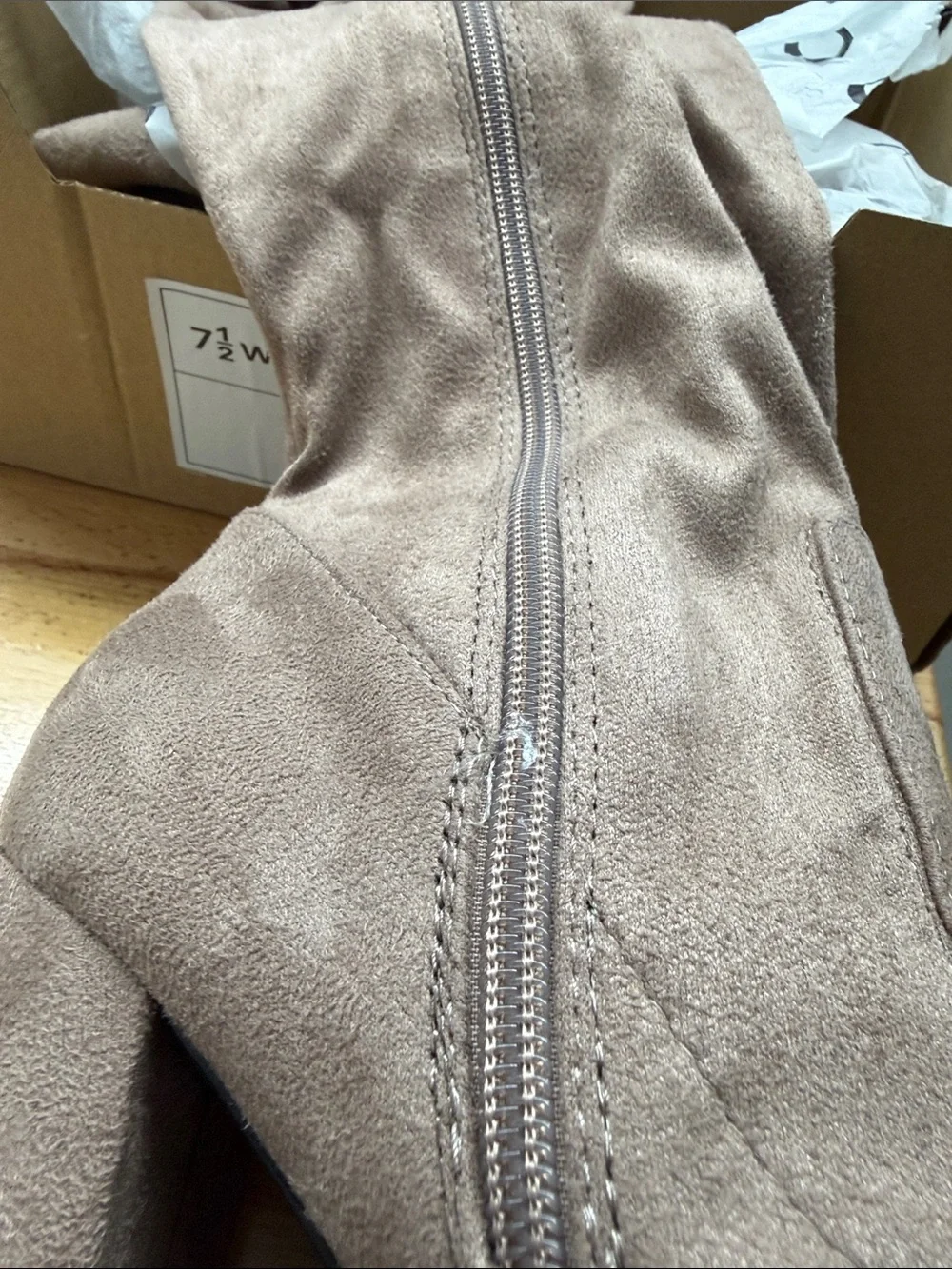 Journee Collection WC MAYA Taupe Over-the-Knee Suede Boots Women’s Size 7.5 NWT